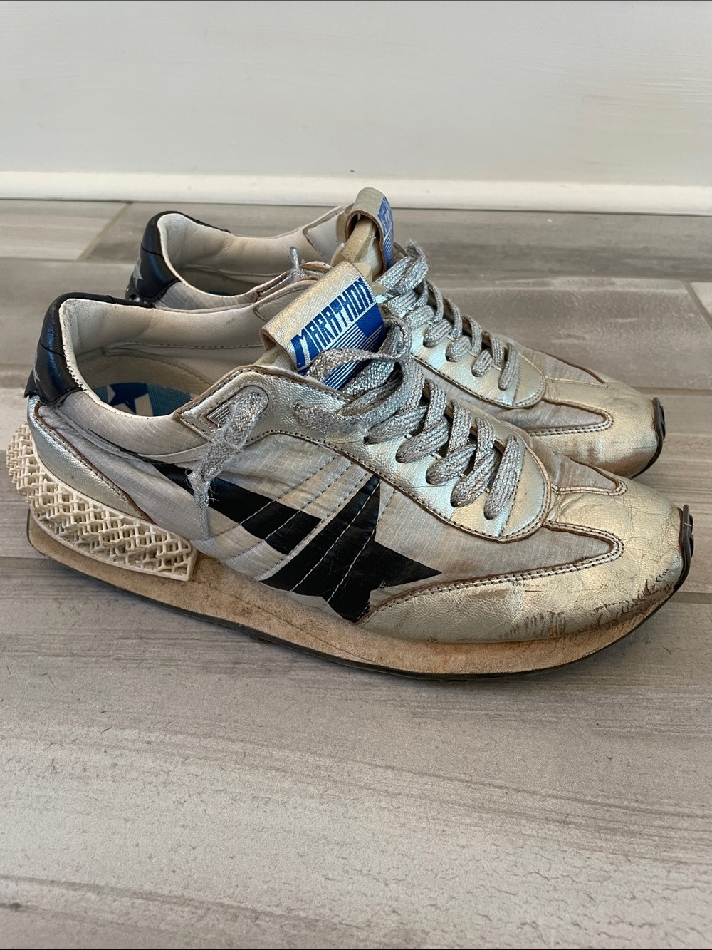 Golden Goose Marathon Silver Black Women’s 38 *FLAWS*